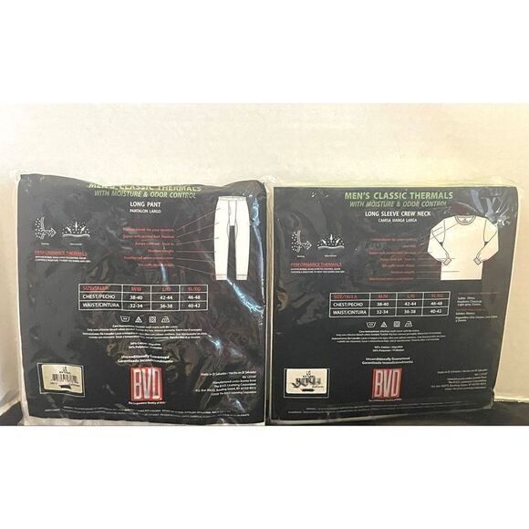 BVD Mens Thermal Long Johns Large 42-44 Cream Underwear Pants & Shirt NWT - Picture 6 of 6